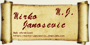 Mirko Janošević vizit kartica